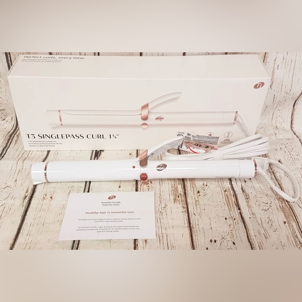 NEW T3 SinglePass Curl Ceramic Long Barrel Curling Iron